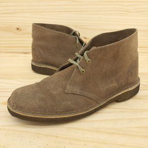 Clarks Women's Desert Boots Sz 9 Brown Leather Chic Western Ankle Booties Boho